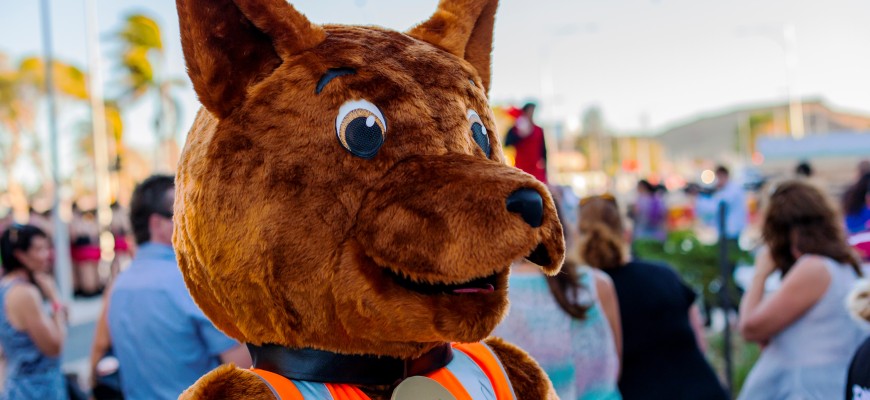 The Red Dog Mascot